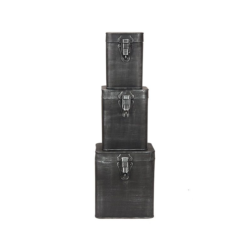 LABEL51 Storage tin Storage box - Antique gray - Metal - XL