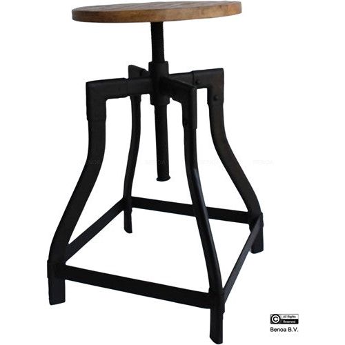 iron revolving stool 35 iron stand black, wooden stand