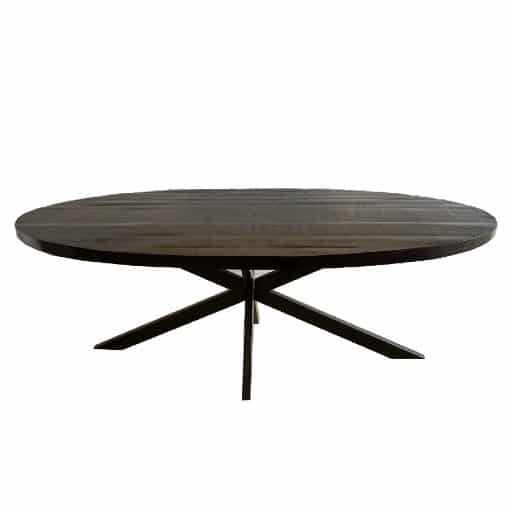 Bahia tafel ovaal zwart mangohout - 160cm
