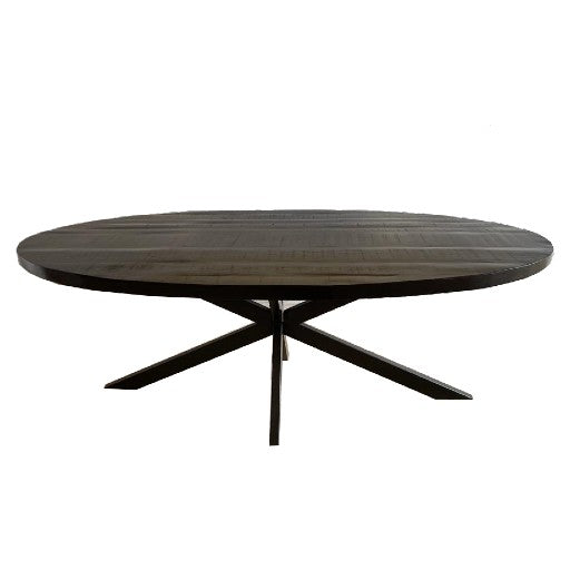 Bahia tafel ovaal zwart mangohout - 220cm