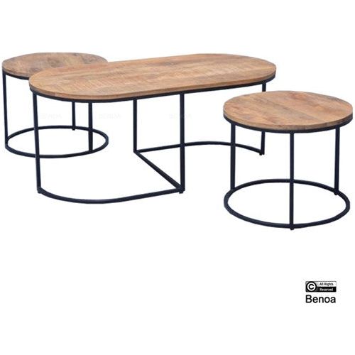 Oval coffee table set of 3