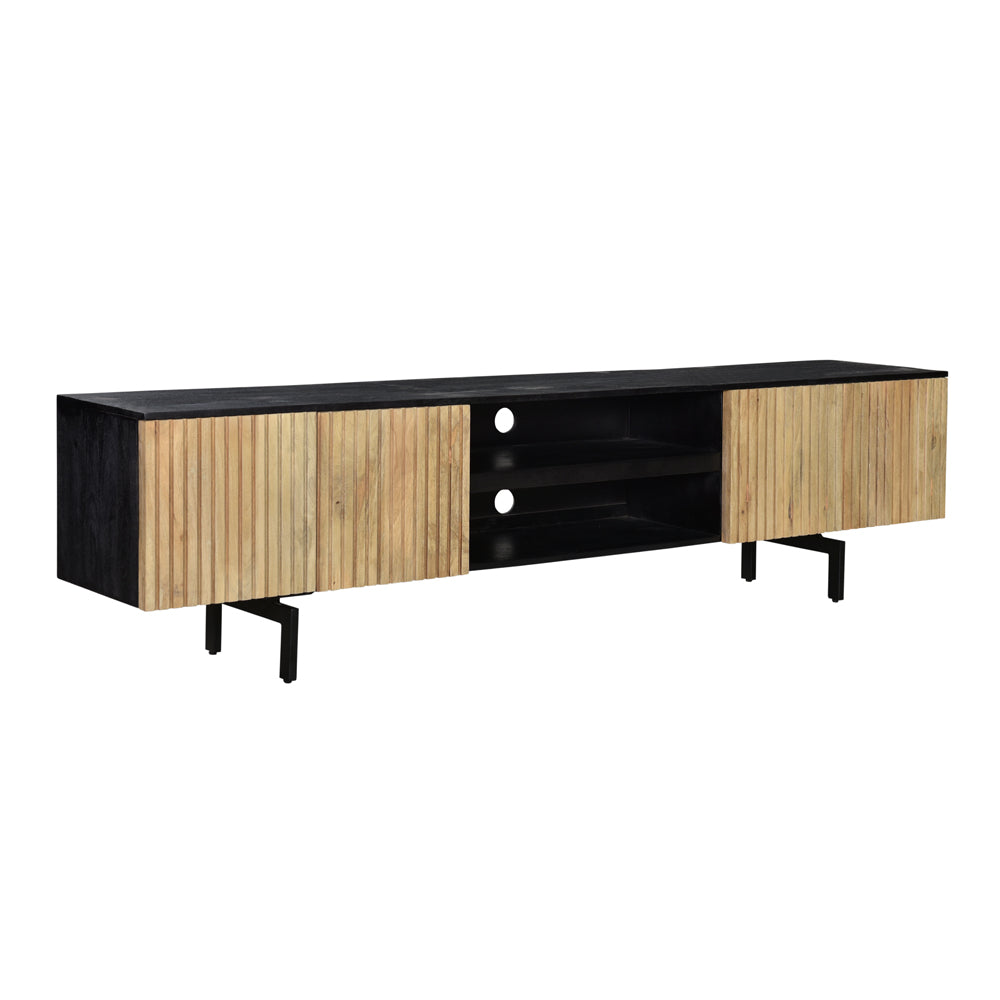 TV-meubel PIANO | Naturel | Mangohout | 240 x 40 x 60 (h) cm