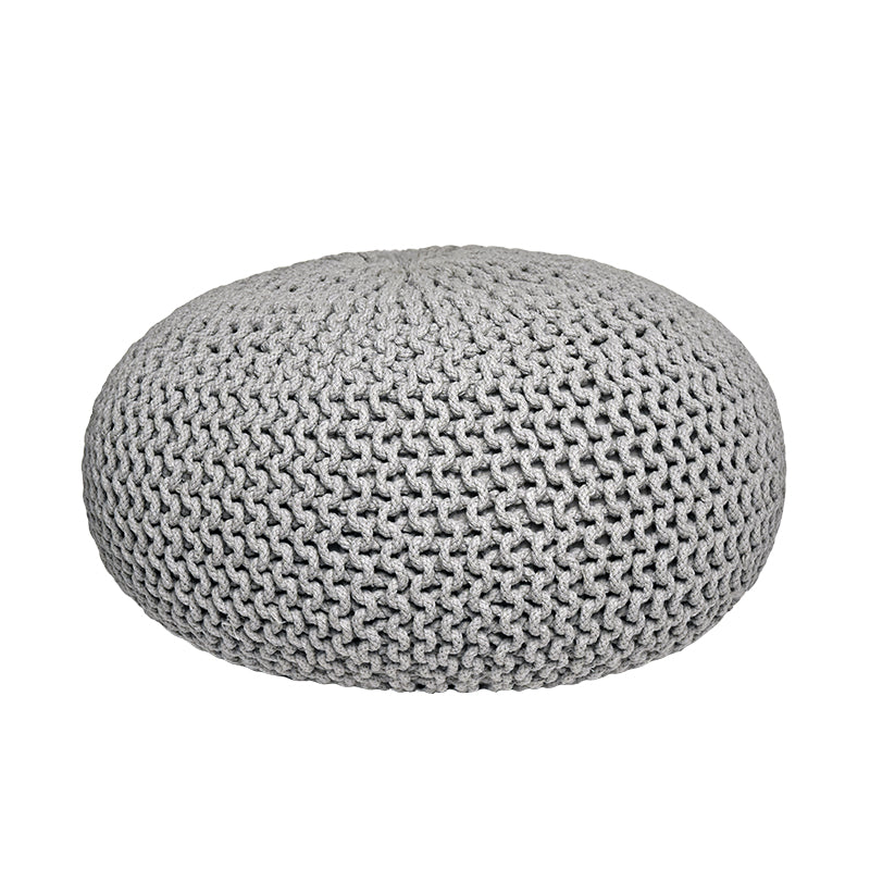 LABEL51 Pouf Knitted - Light gray - Cotton - L
