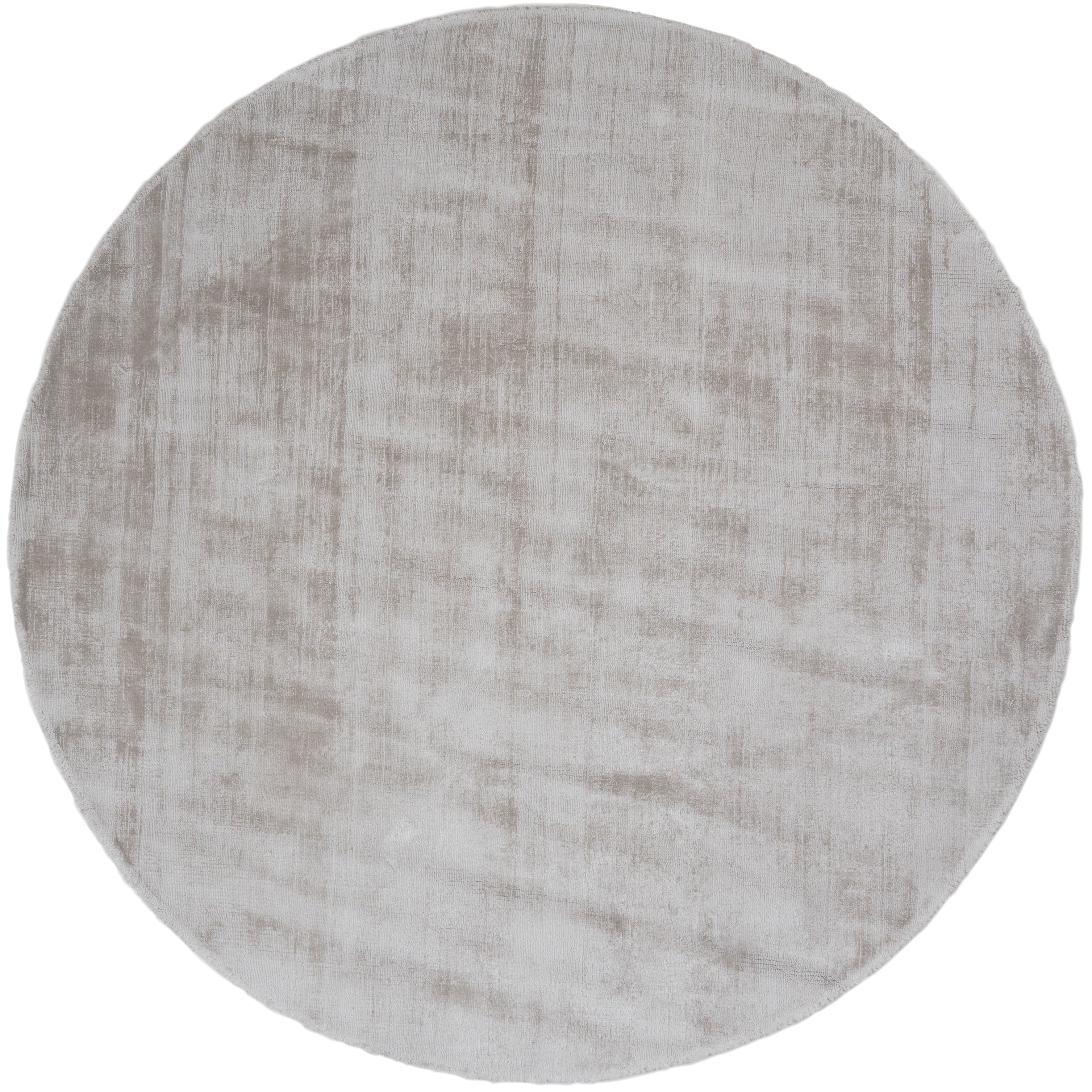Carpet Viscose Light Gray Round Round