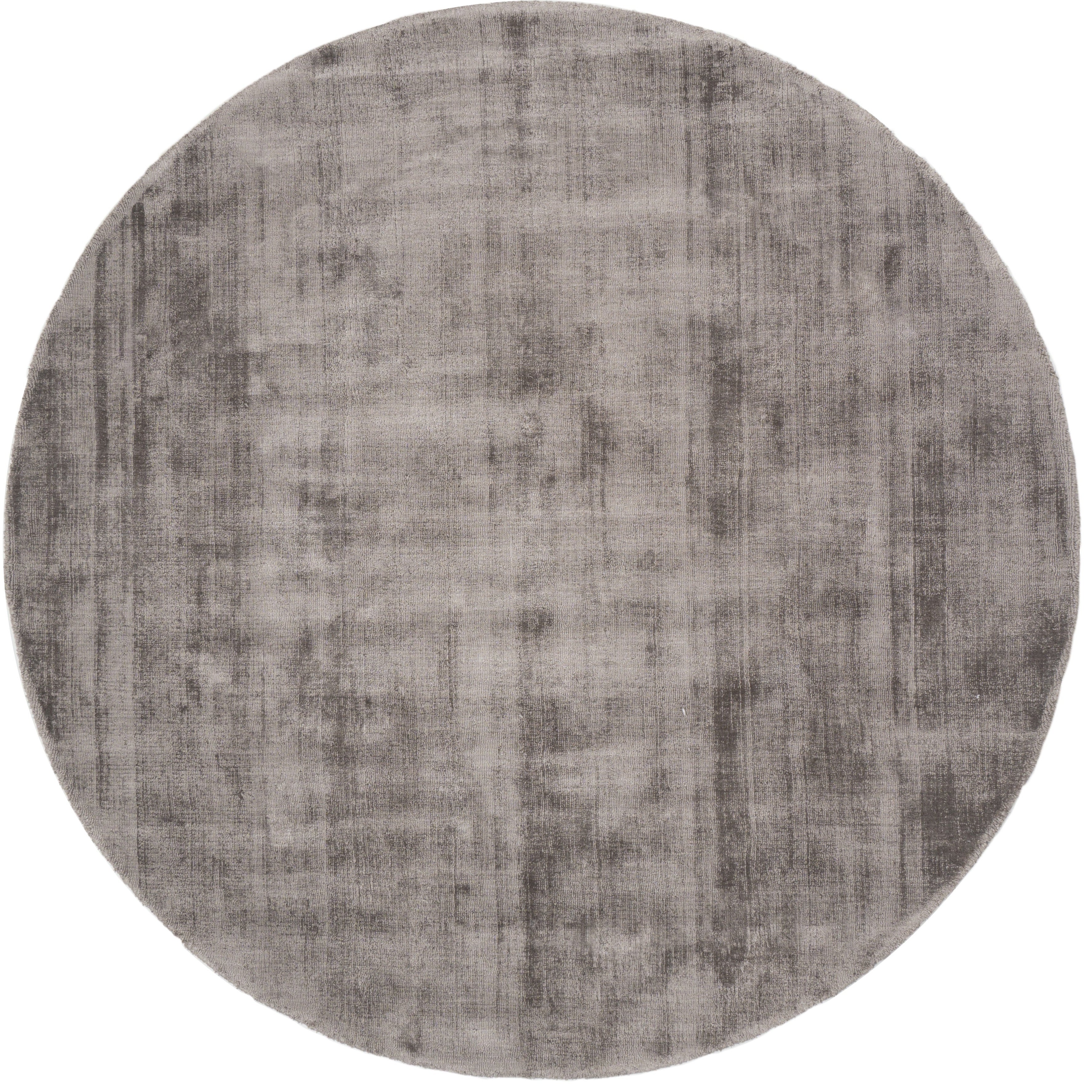 Carpet Viscose Dark Gray Round Round
