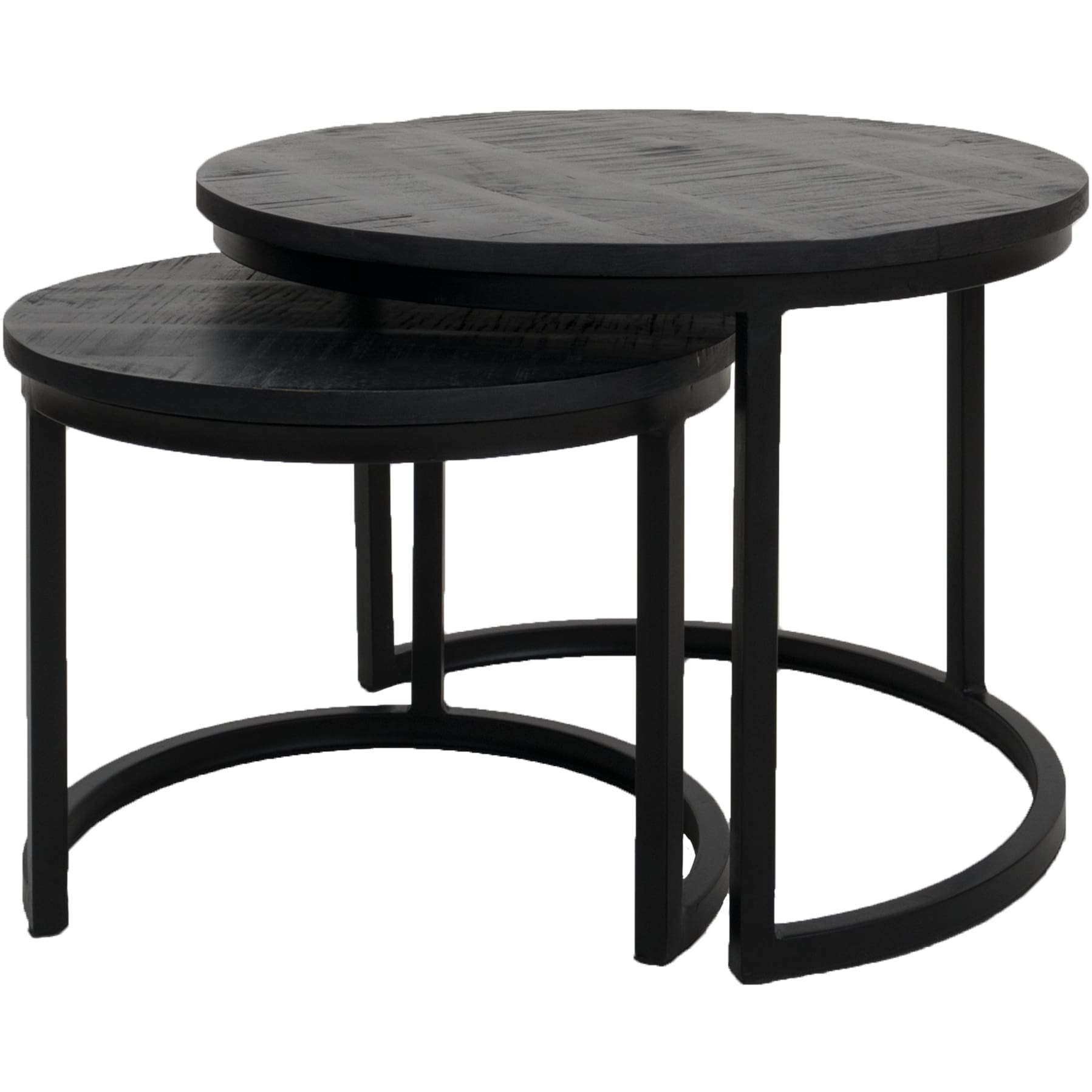 Coffee table Bart - Set of 2 - Black top - Black base