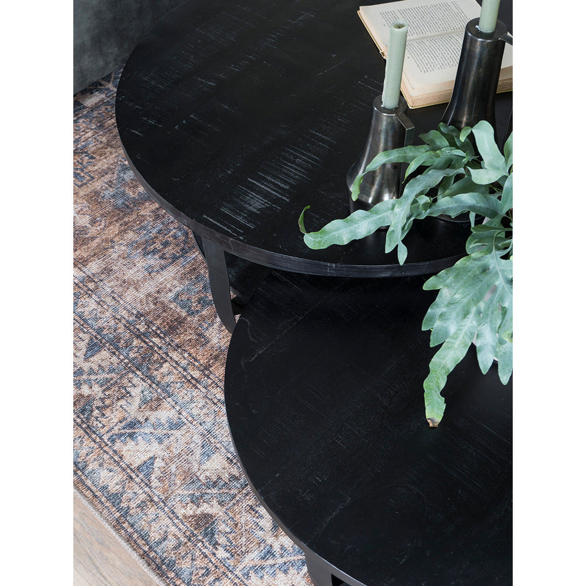 Coffee table Cilamon - 70 cm - Black top - Black base