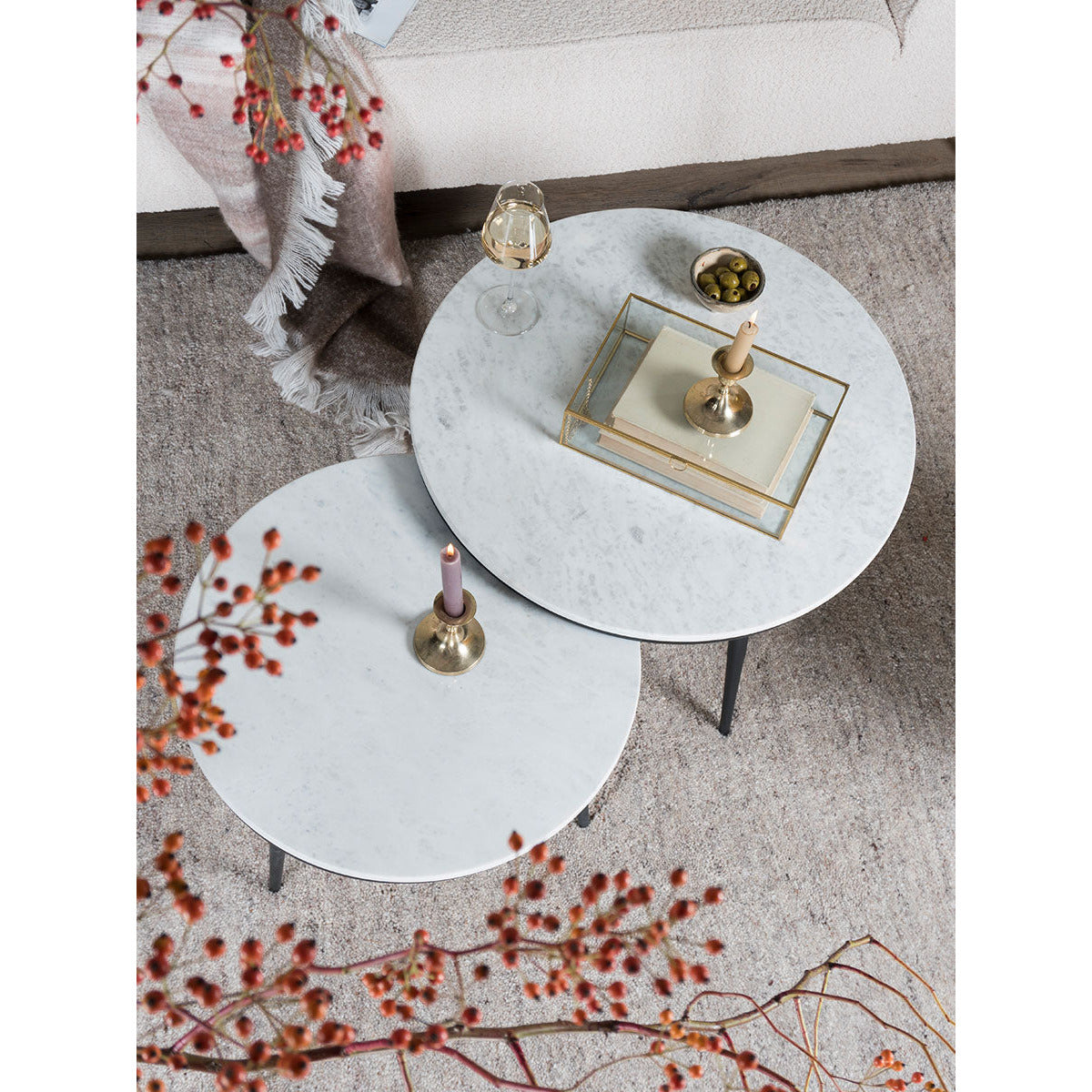 Coffee table Melle - Marble - 55 cm