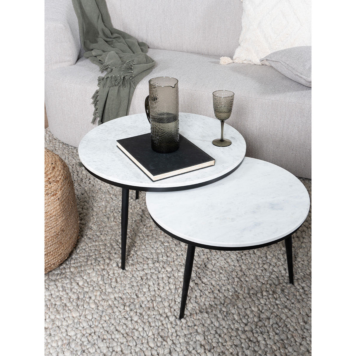 Coffee table Melle - Marble - Set of 2