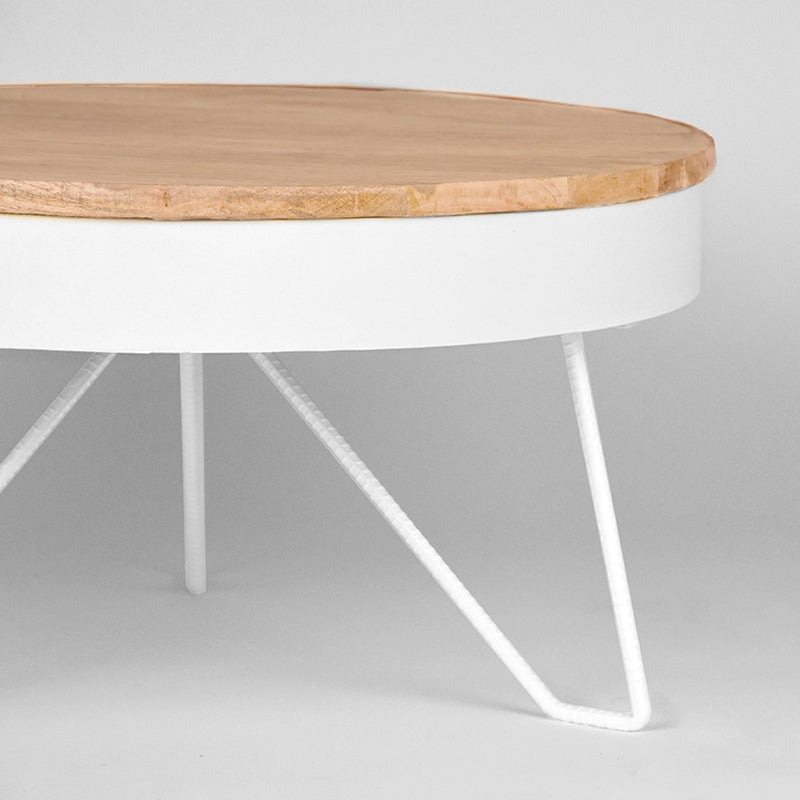 LABEL51 Saran coffee table - White - Metal - Round - 80 cm