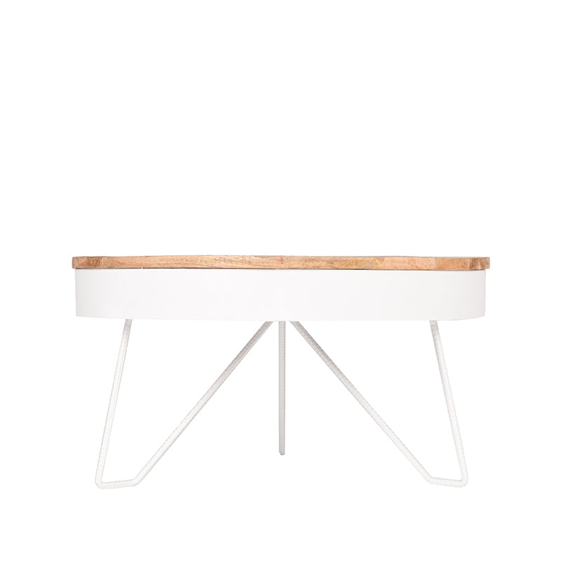 LABEL51 Saran coffee table - White - Metal - Round - 80 cm