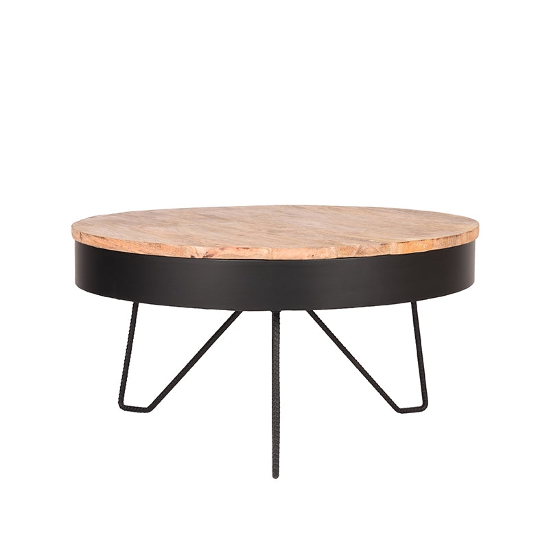 LABEL51 Saran coffee table - Black - Metal - Round - 80 cm