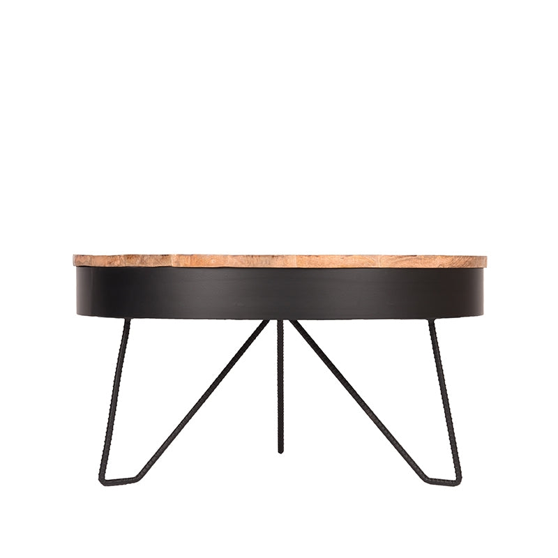 LABEL51 Saran coffee table - Black - Metal - Round - 80 cm