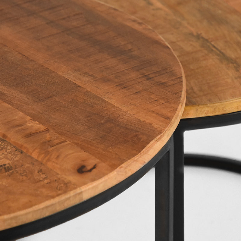 LABEL51 Coffee Table Set Double - Rough - Mango Wood