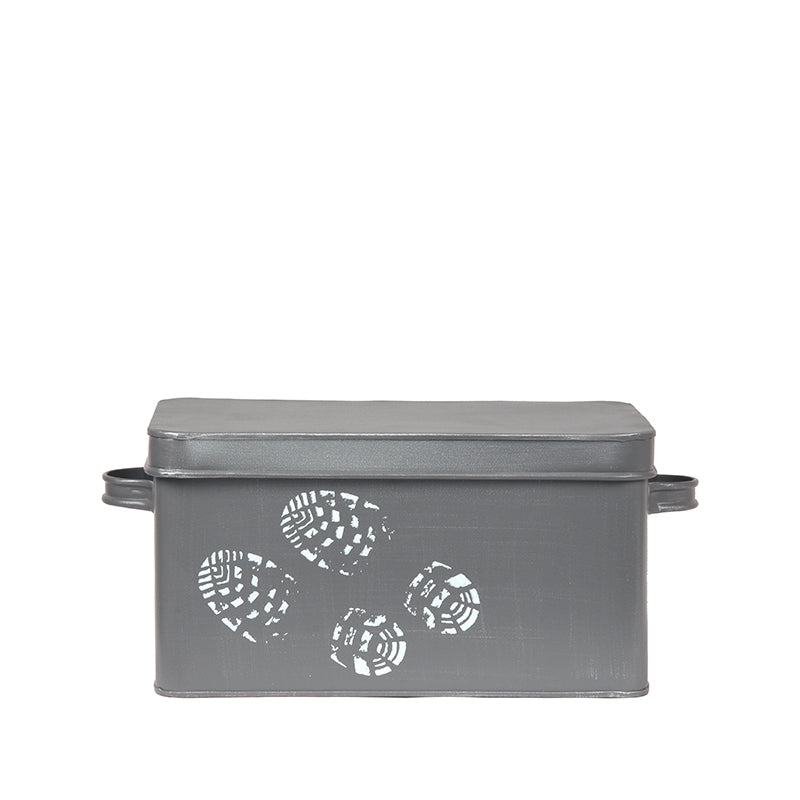 LABEL51 Storage Tin Shoe Polish Storage Box - Gray - Metal