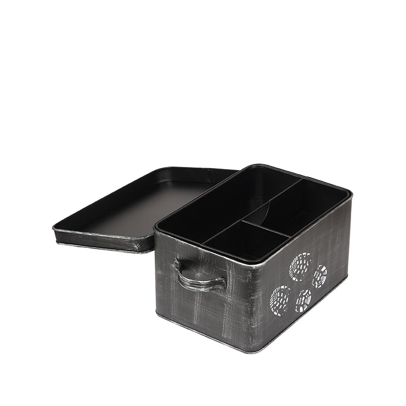 LABEL51 Storage tin Shoe polish storage box - Black - Metal