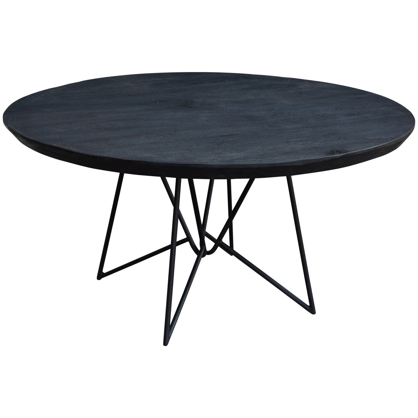 Eettafel BELUGA | Black | Mangohout | 130 x 130 x 4 (h) cm