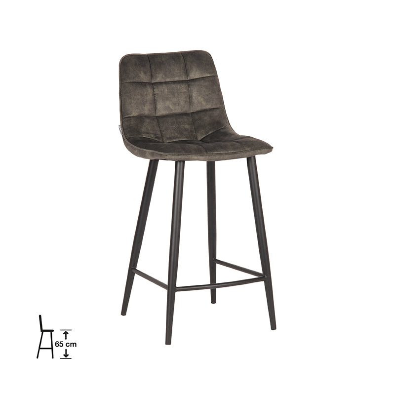 LABEL51 Bar stool Jelt - Hunter - Velours - Seat height 65 |