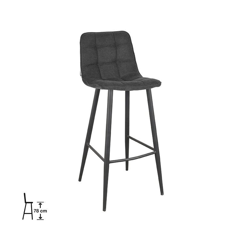 LABEL51 Bar stool Jelt - Anthracite - Synthetic - Seat height