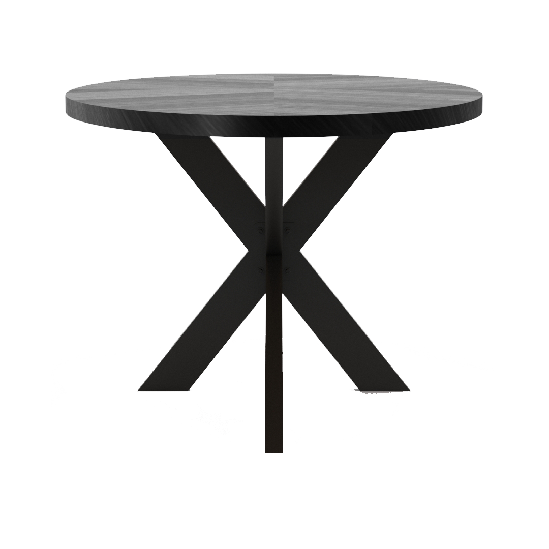 Eettafel FORT | Black | Hout | 150 x 150 x 4 (h) cm