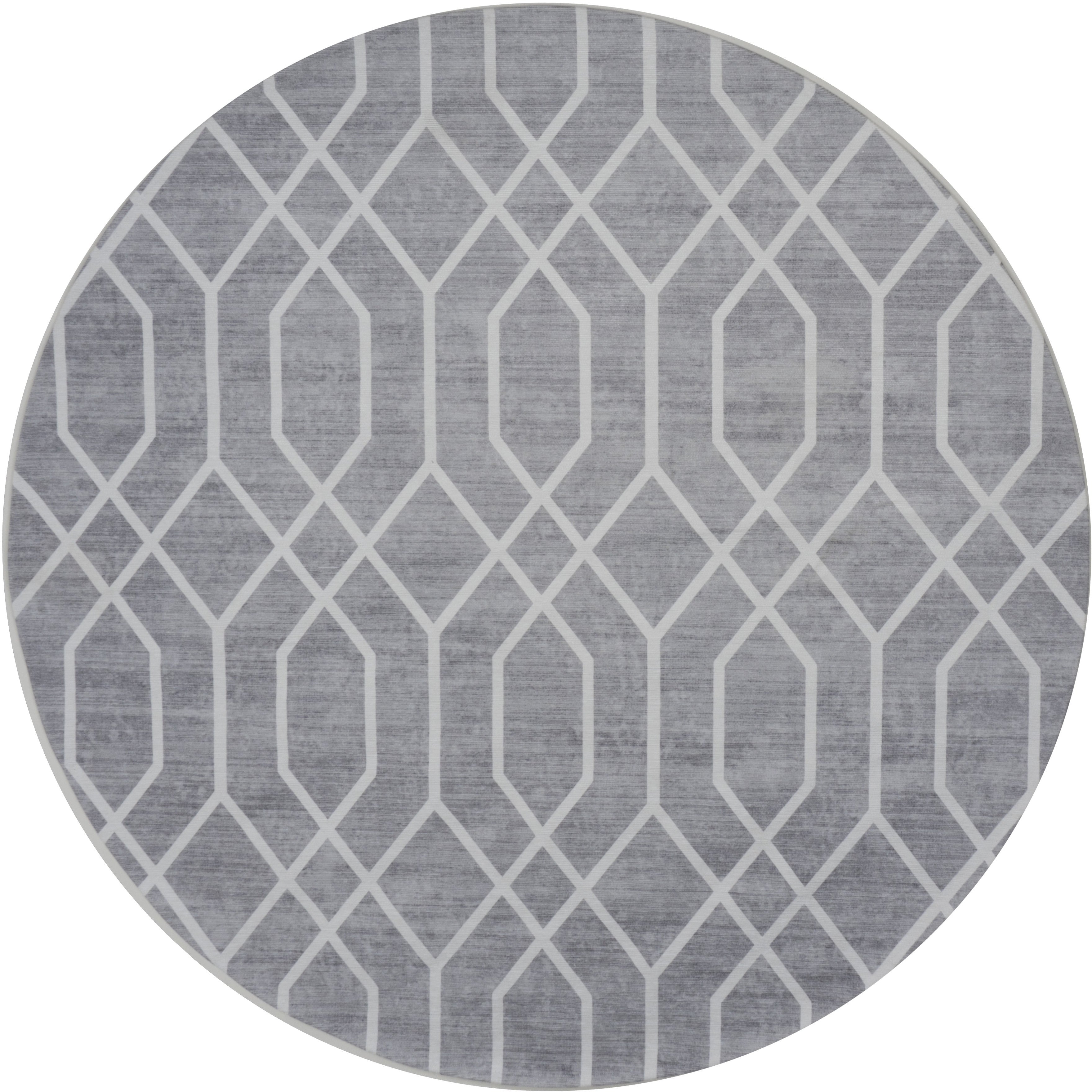 Rug Pattern Gray Round Round