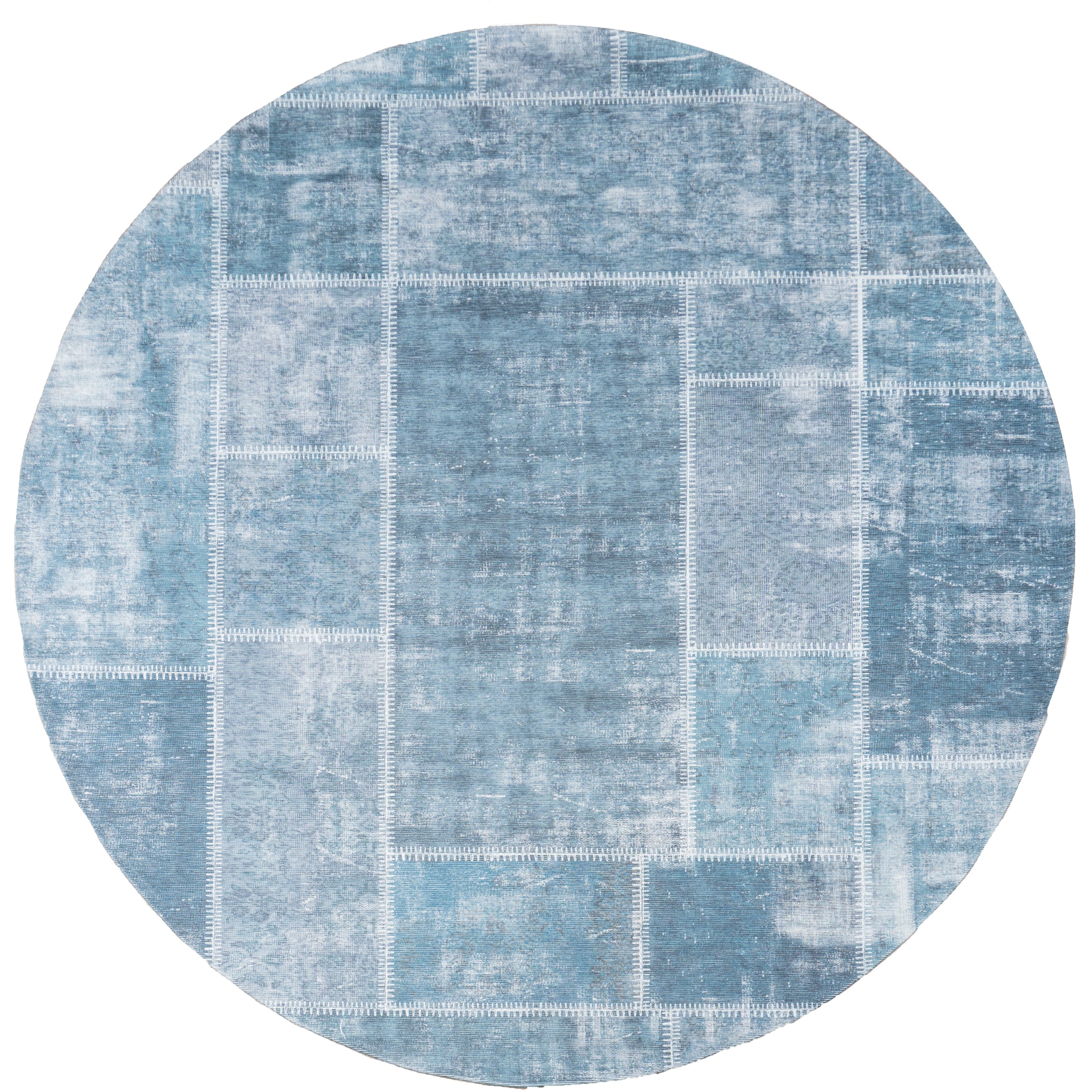 Carpet Mines Round Gray/Blue ø120 cm