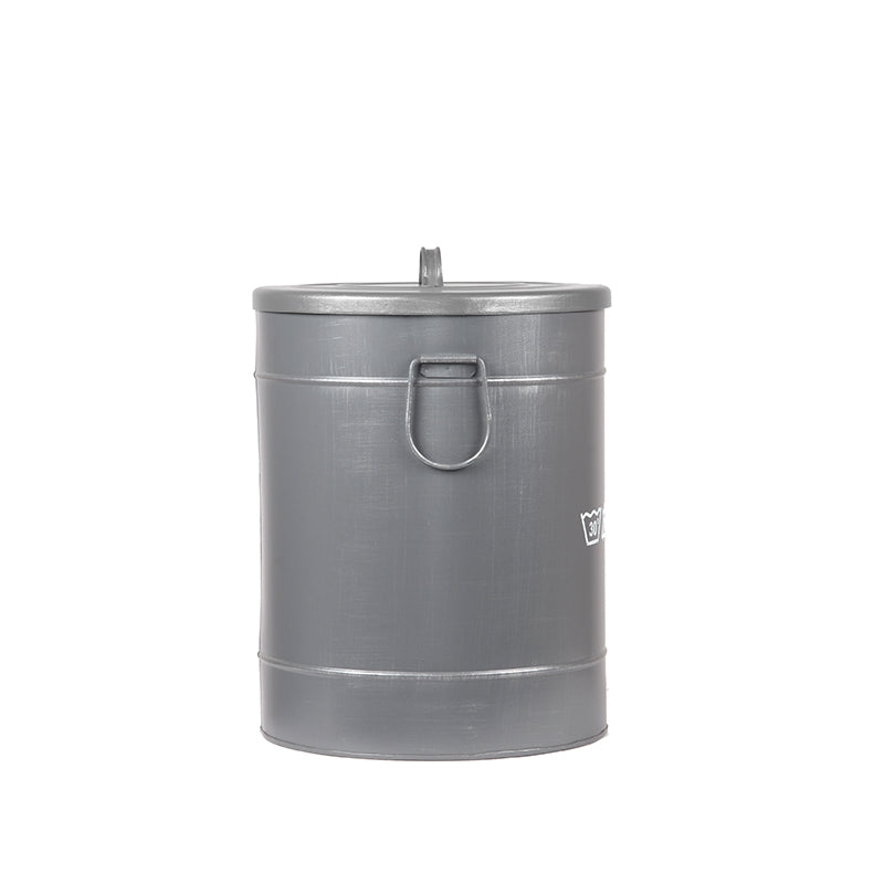 LABEL51 Storage Tin Laundry Basket - Gray - Metal - M