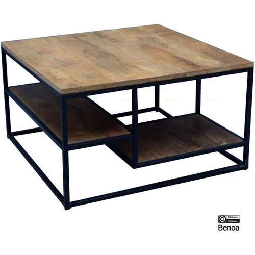 Wooden iron coffee table 70