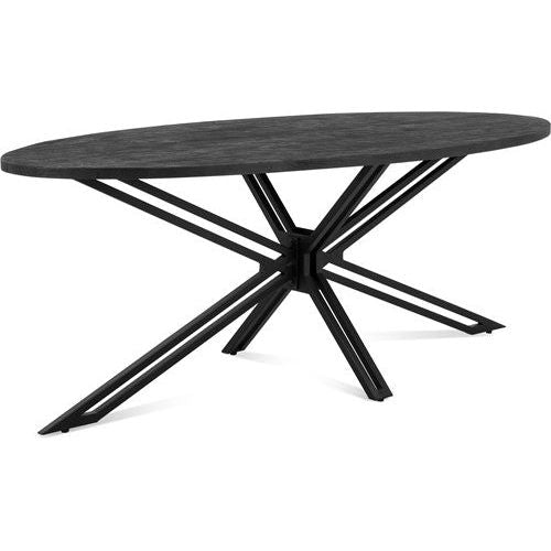 yana black oval dining table