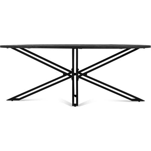 yana black oval dining table