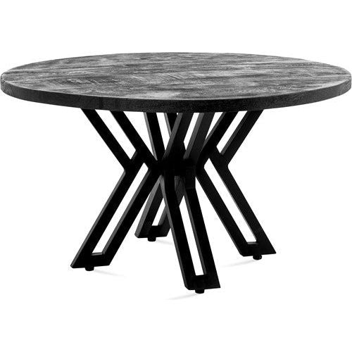 yana black round coffee table